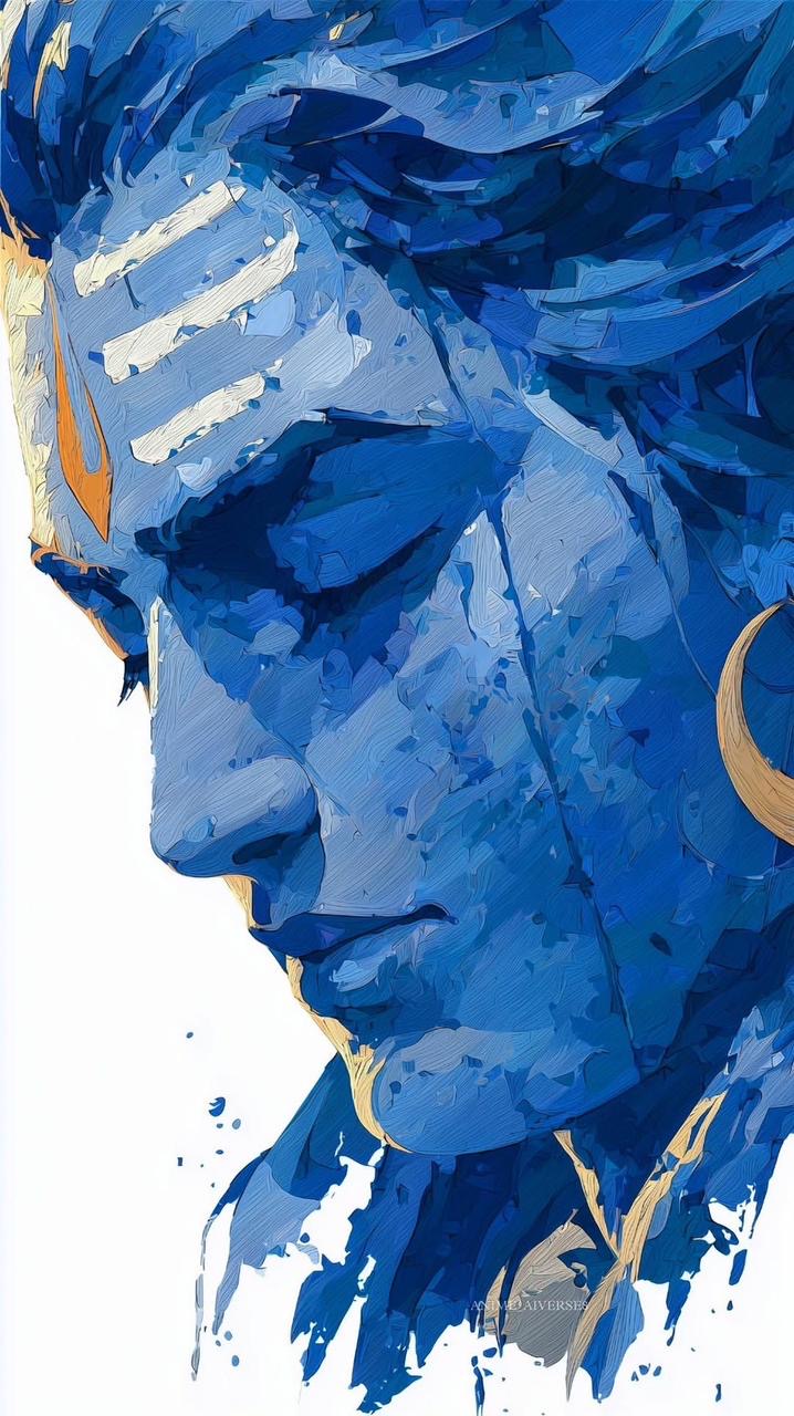 Abstract Blue Lord Shiva canvas — part of the Artvoraa 2-canvas combo