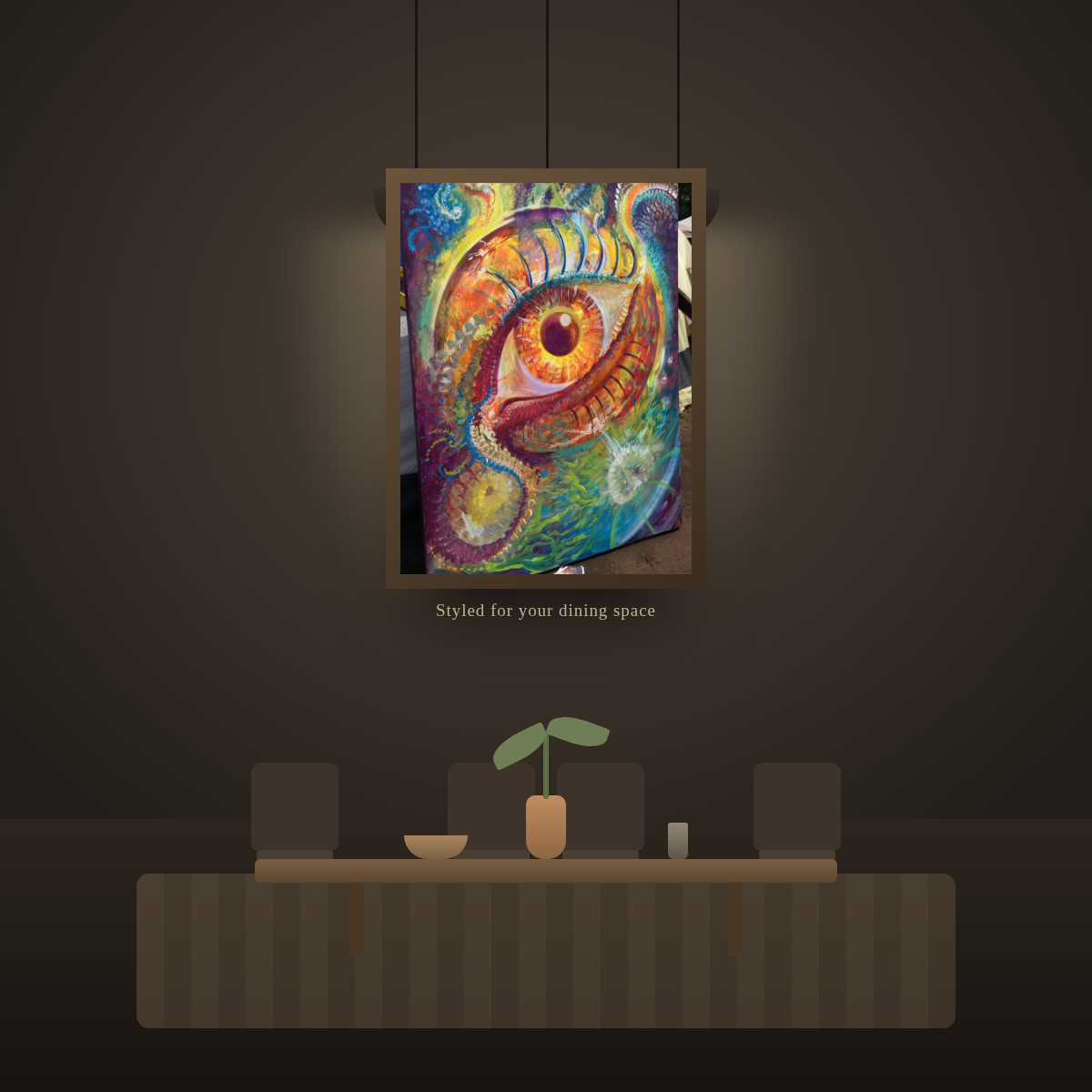Psychedelic Cosmic Eye - in a dining room