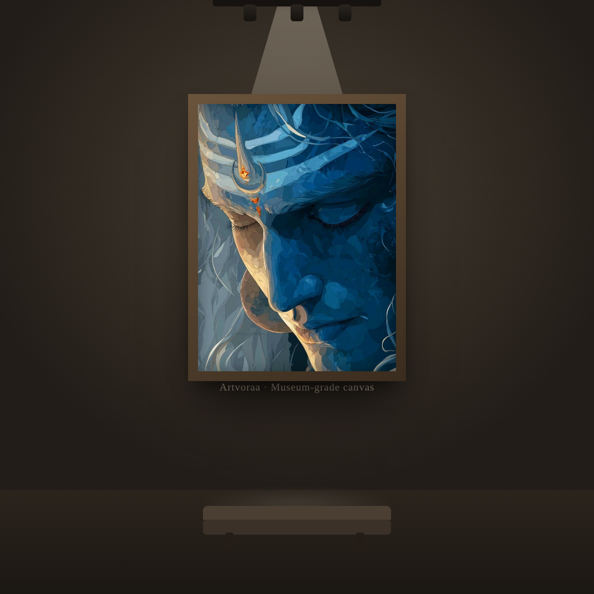 Shiva Face Blue - gallery wall display