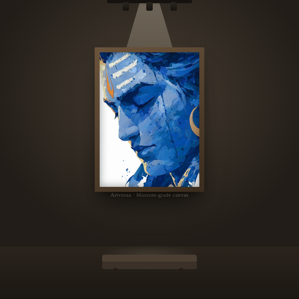 Abstract Blue Shiva Face - gallery wall display