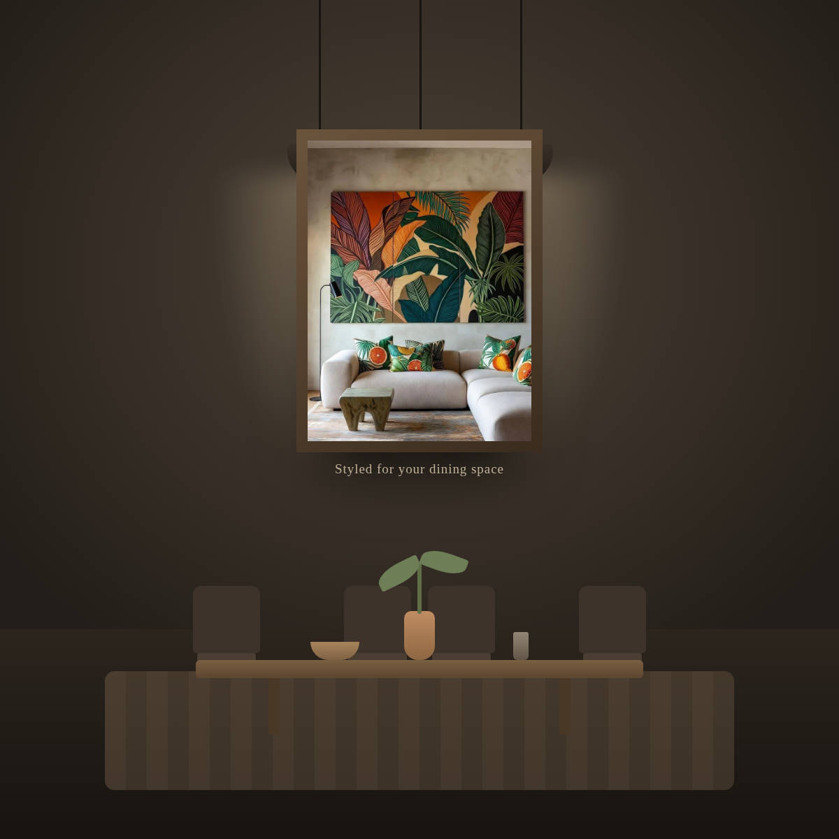 Tropical Banana Leaf - in a dining room