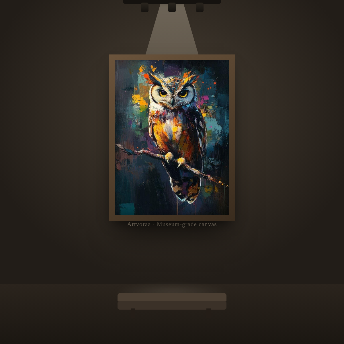 Colorful Abstract Owl - gallery wall display