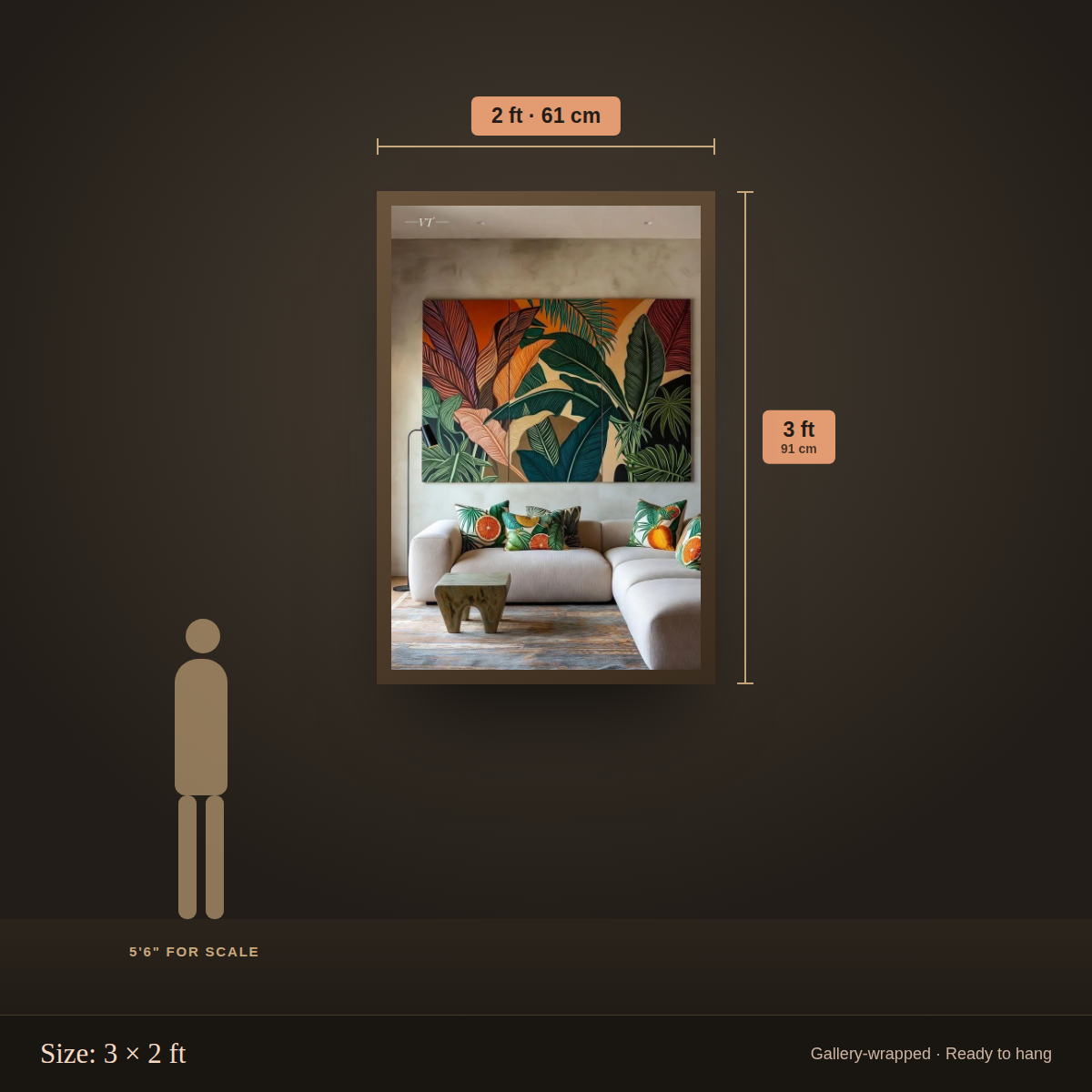 Tropical Banana Leaf - size guide 3x2 ft