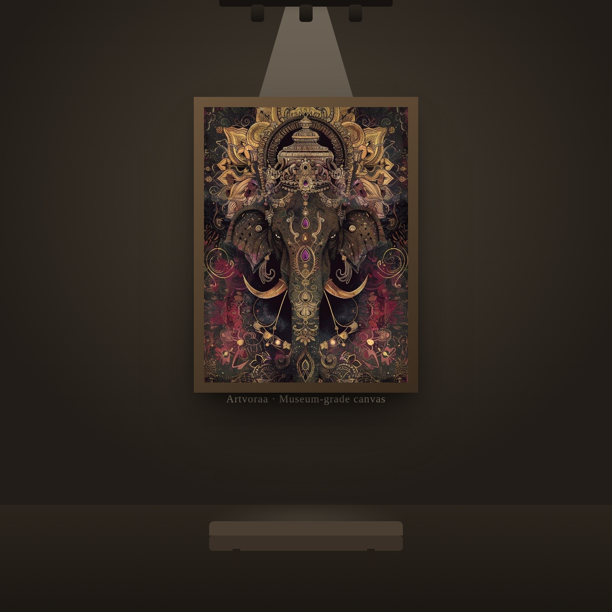 Golden Ganesha Mandala - gallery wall display