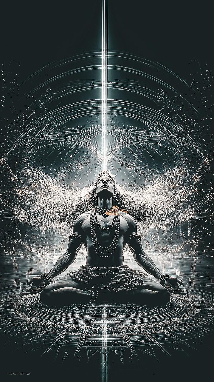 Cosmic Shiva Meditation canvas — part of the Artvoraa 2-canvas combo