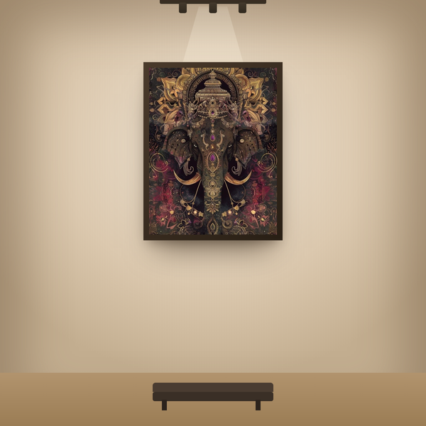 Golden Ganesha canvas gallery mockup