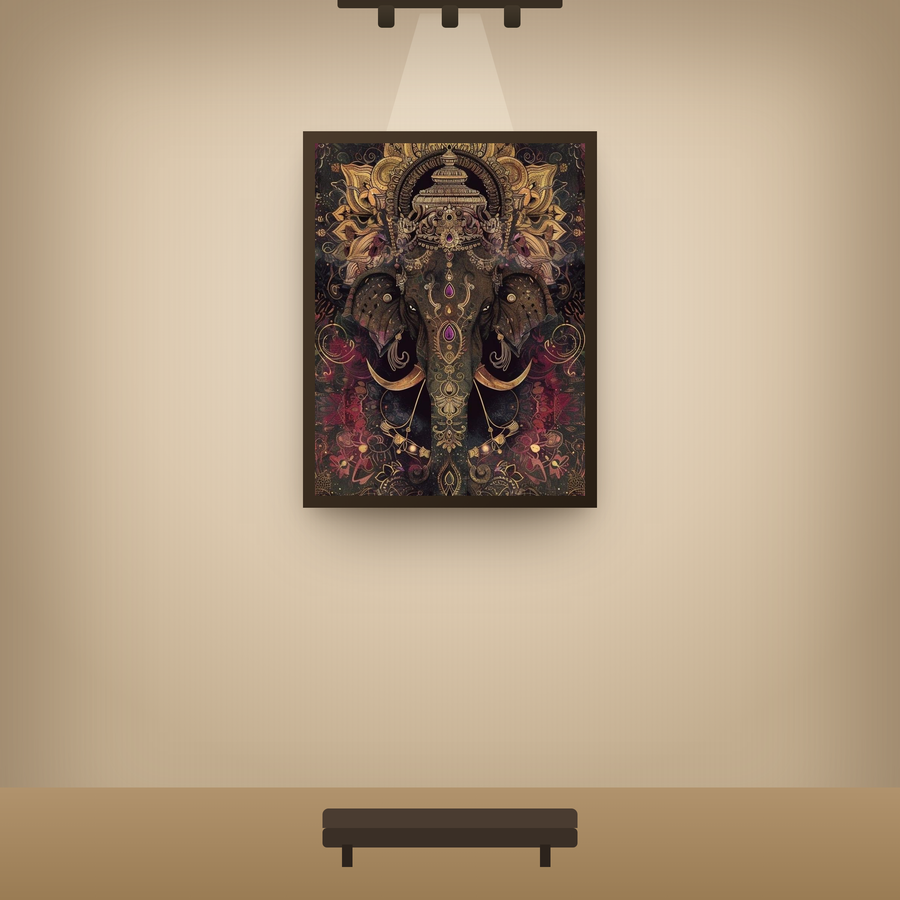 Golden Ganesha canvas gallery mockup