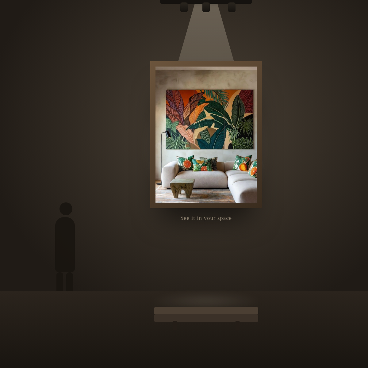 Tropical Banana Leaf - in a gallery space