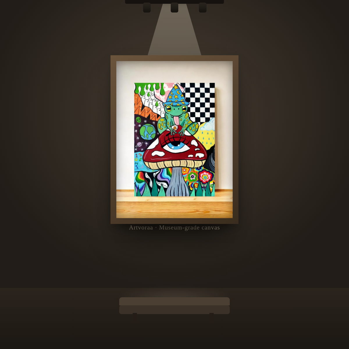 Psychedelic Frog Wizard - gallery wall display